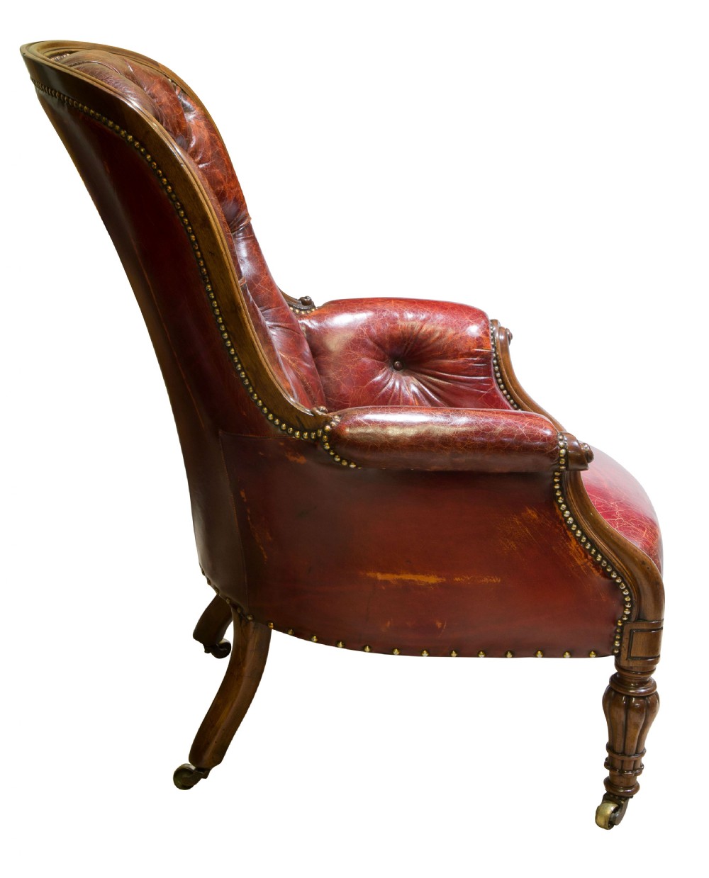 19thc mahogany and leather library chair View II
