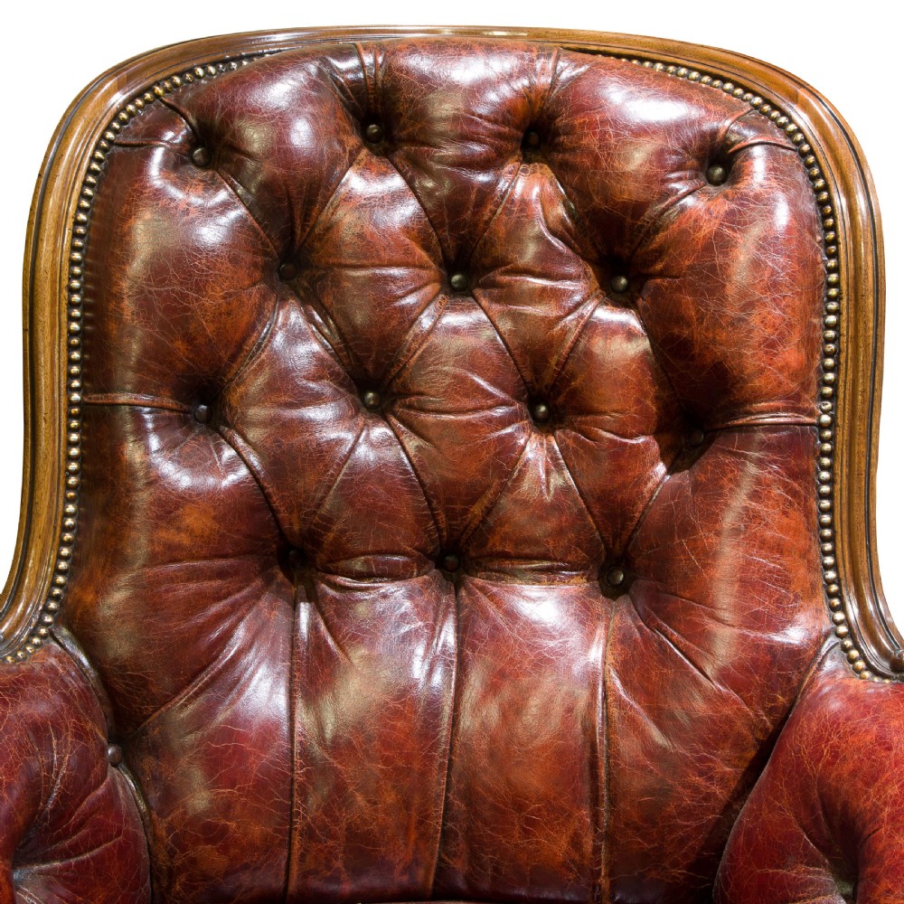 19thc mahogany and leather library chair View V