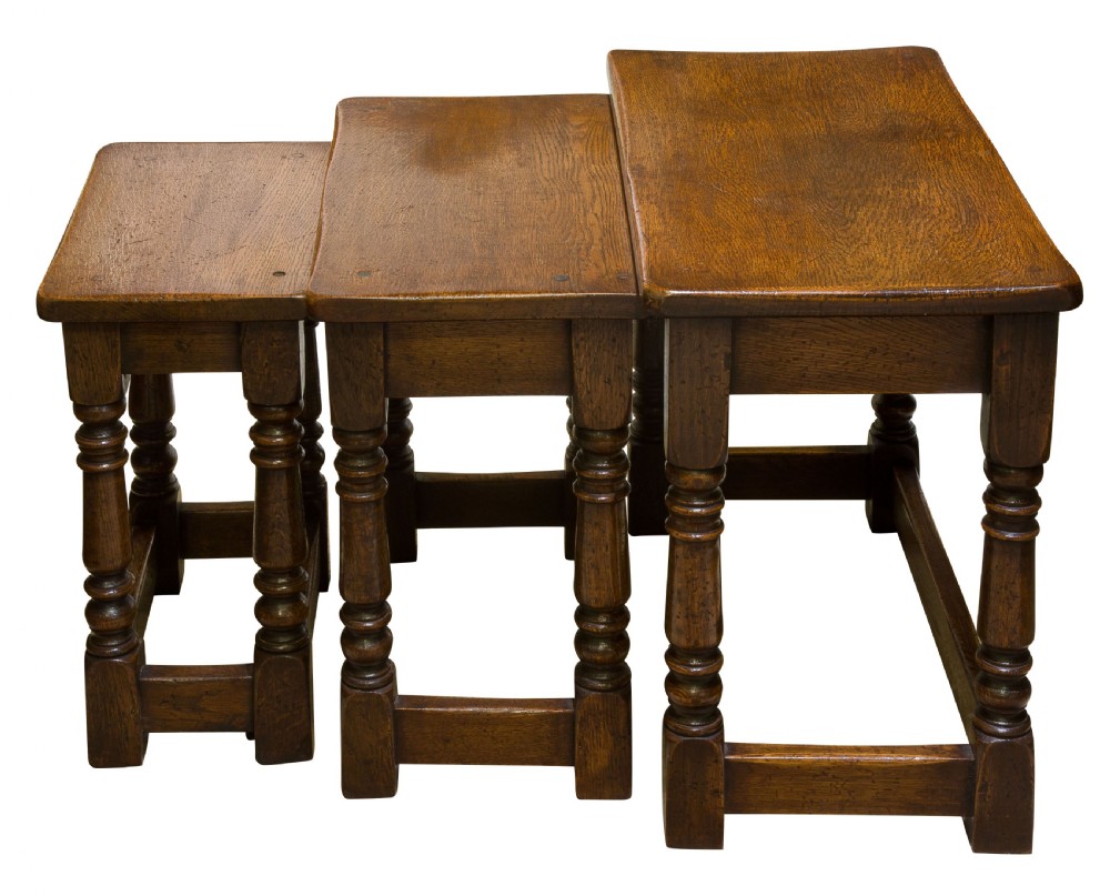 Nest of Three Oak Tables View VII