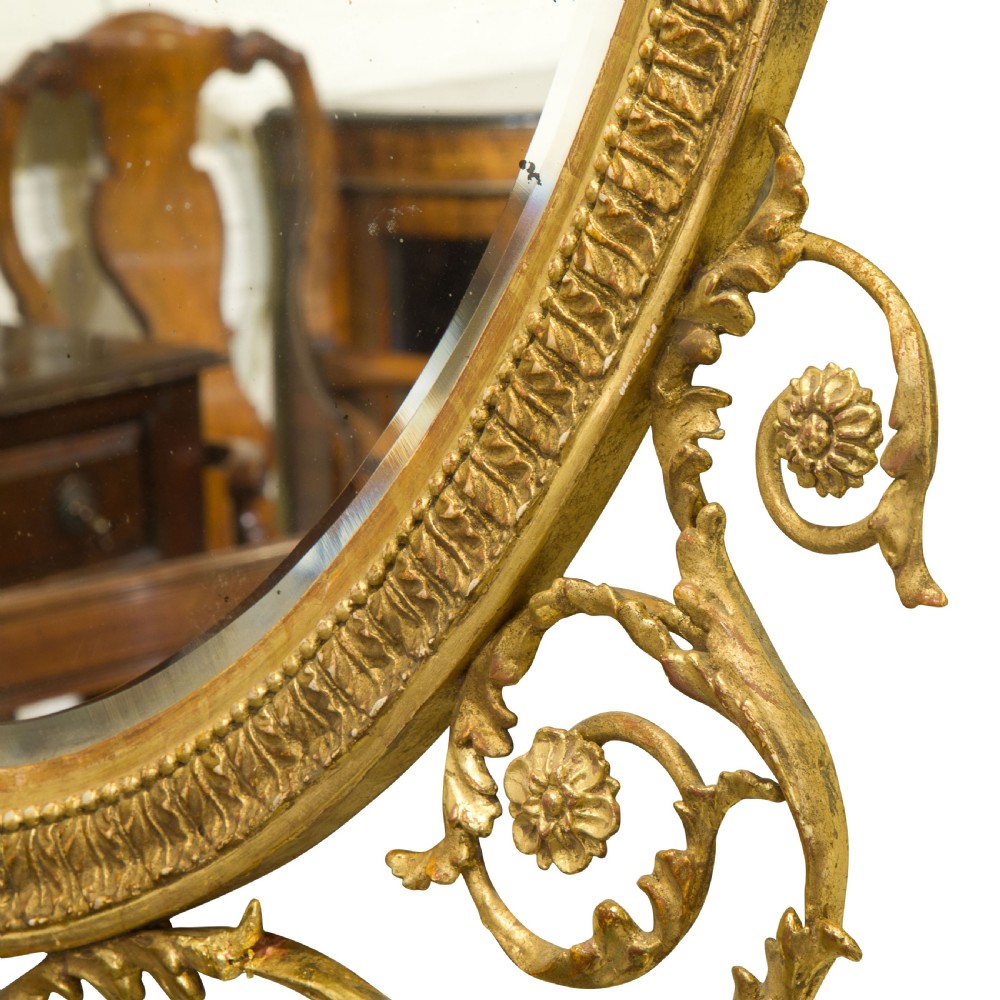 18thc Adam style gilded bevelled mirror circa 1890 View V