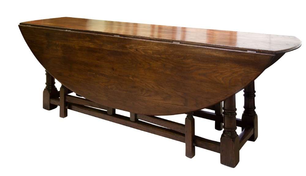 Extra long oak gate leg table