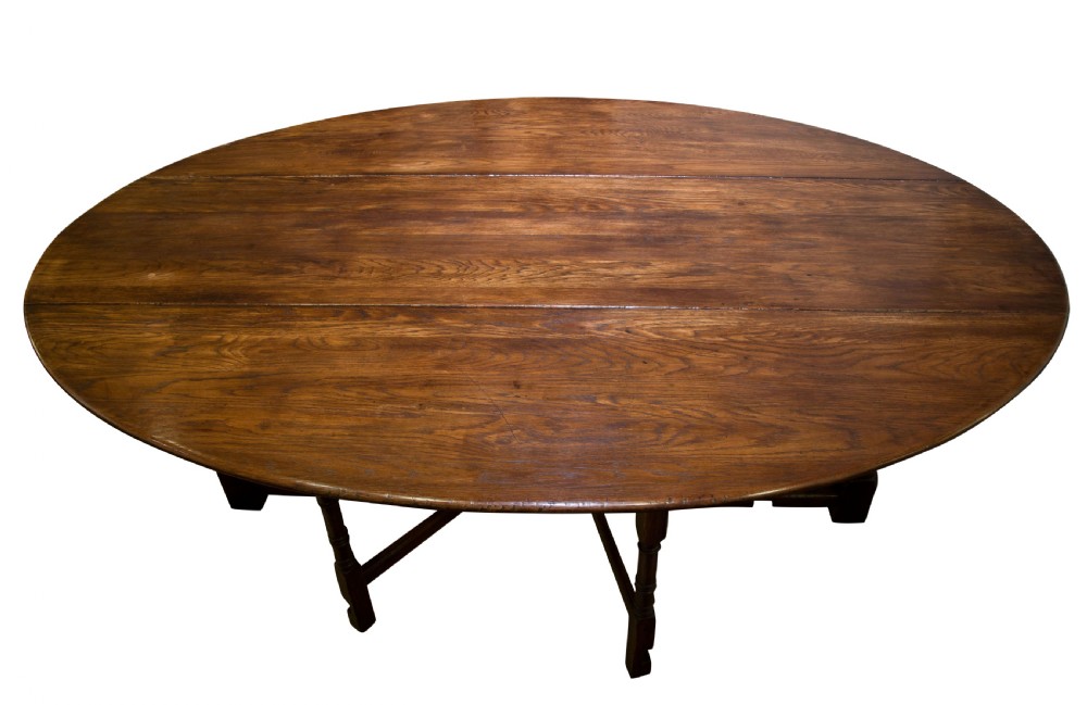 Extra long oak gate leg table View IV