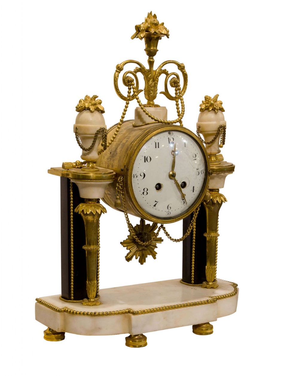  Louis XVI style French 19thC marble mantel clock
