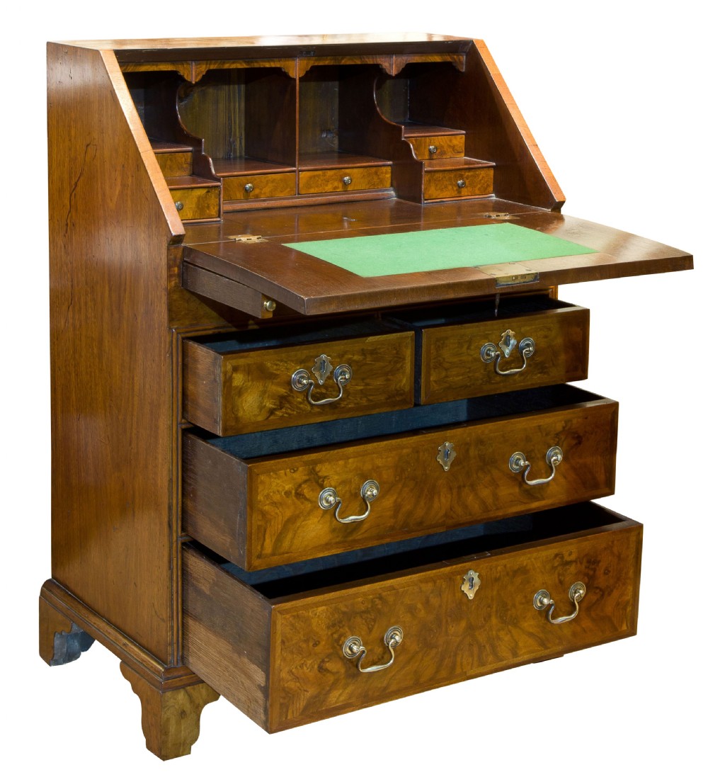 Small Queen Anne Style Walnut Bureau View II