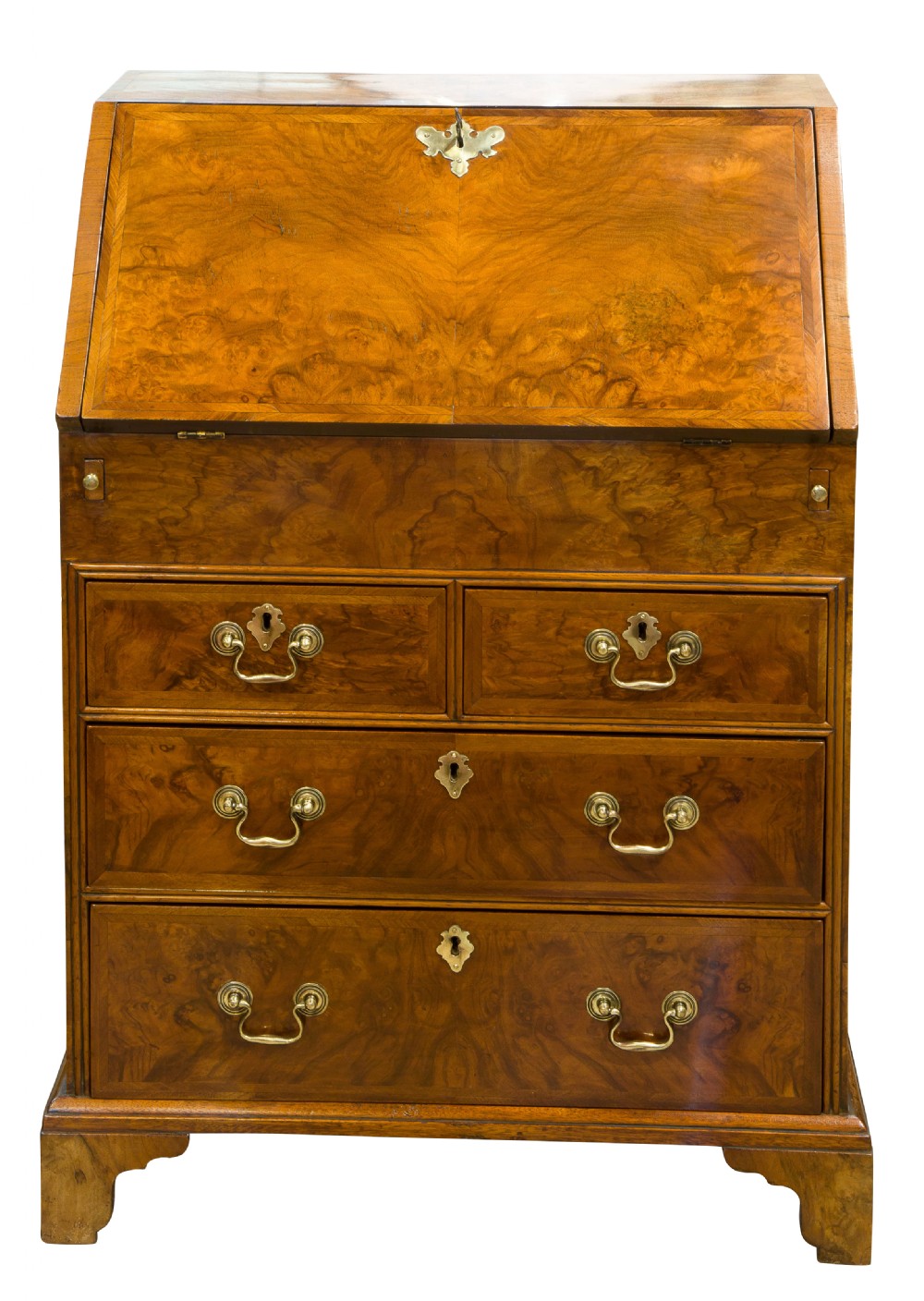 Small Queen Anne Style Walnut Bureau View III