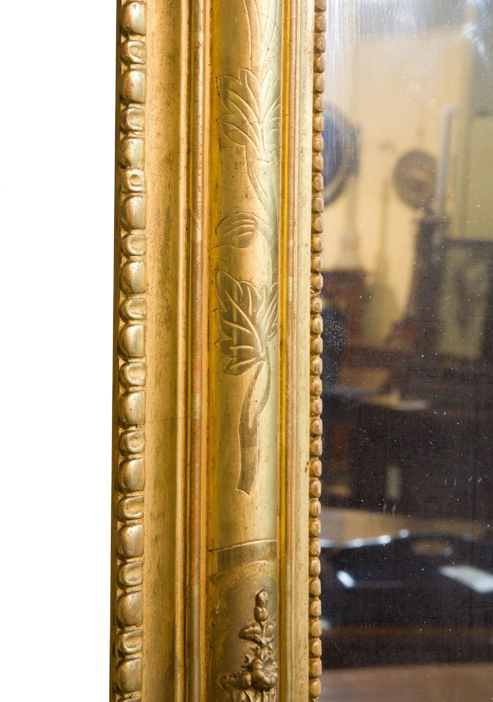 A Louis Phillippe French Giltwood Gesso Over mantel Mirror View III