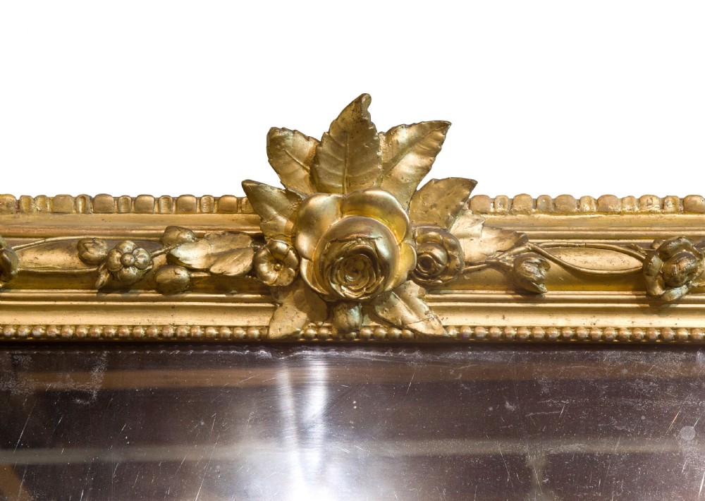 A Louis Phillippe French Giltwood Gesso Over mantel Mirror View IV