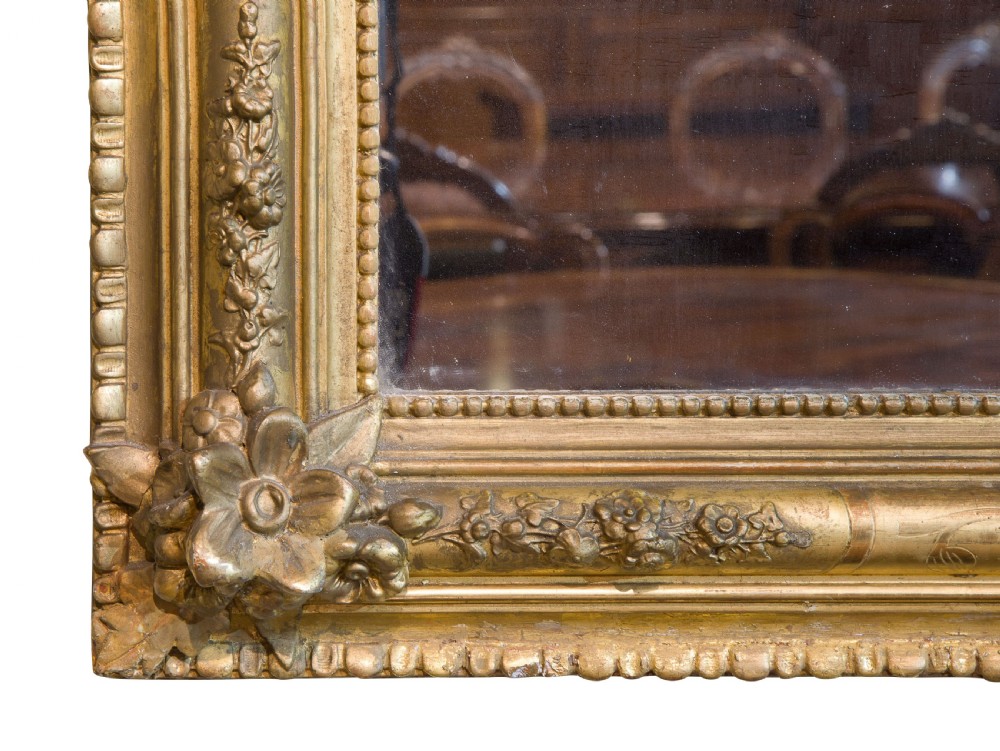 A Louis Phillippe French Giltwood Gesso Over mantel Mirror View V