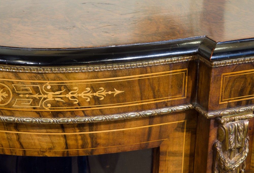 19thCentury Walnut Bow Ended Credenza View VI