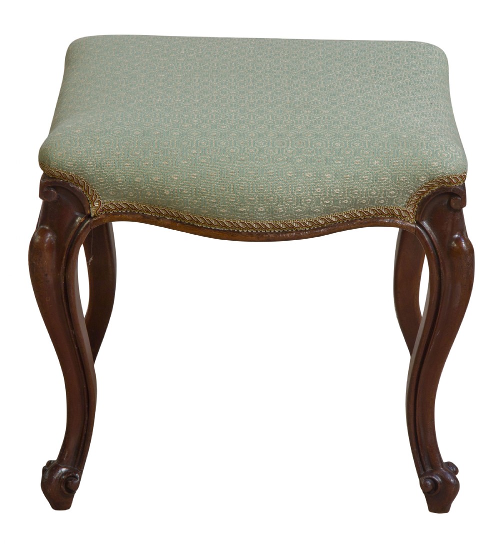 19thc mahogany stool on cabriole legs View II