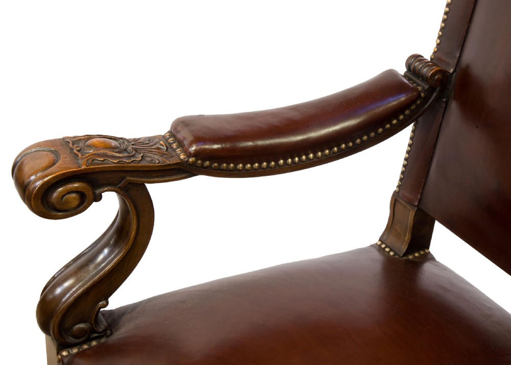 Carved walnut throne chair View IV