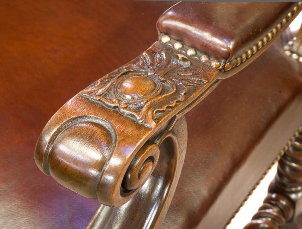 Carved walnut throne chair View V