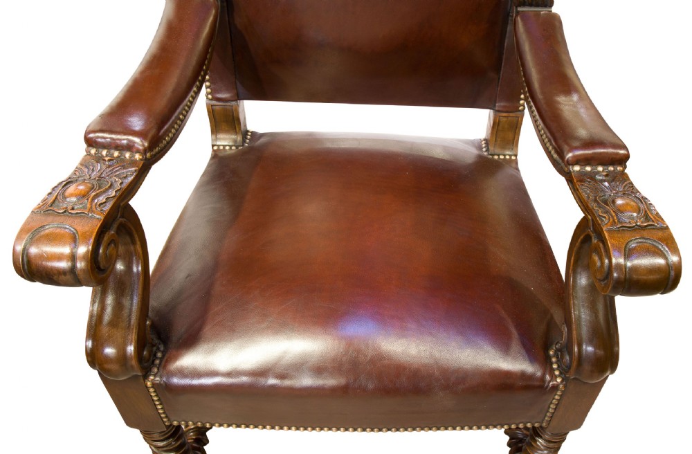 Carved walnut throne chair View VI