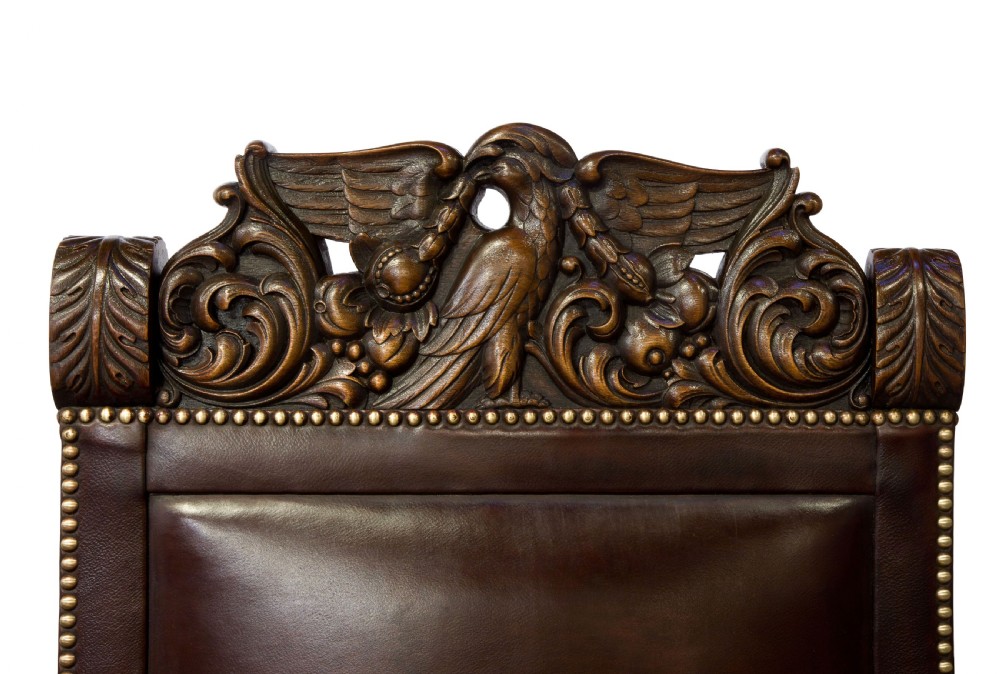 Carved walnut throne chair View VII
