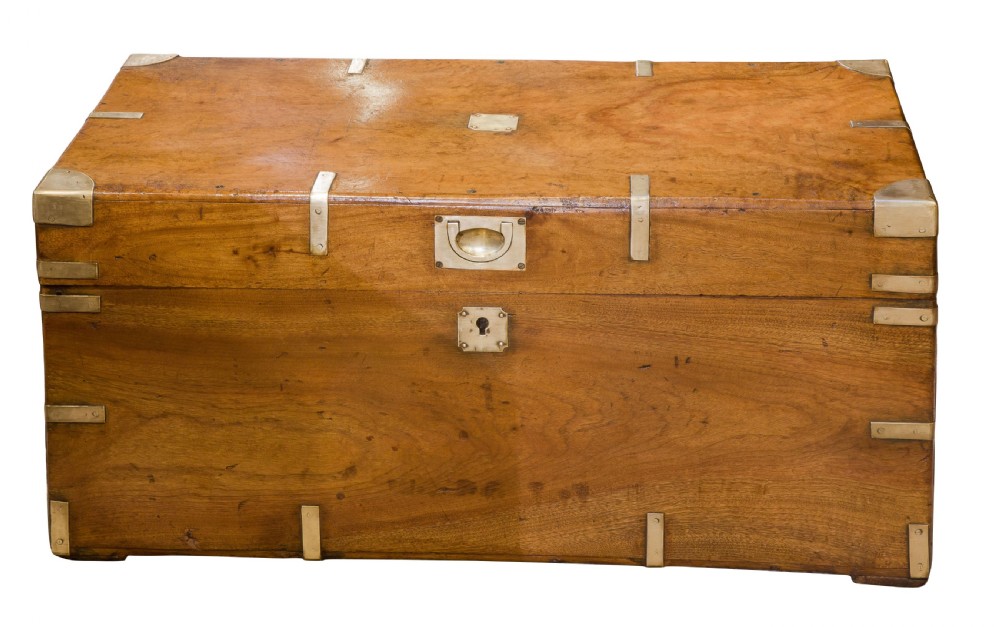Brass mounted camphor trunk View III