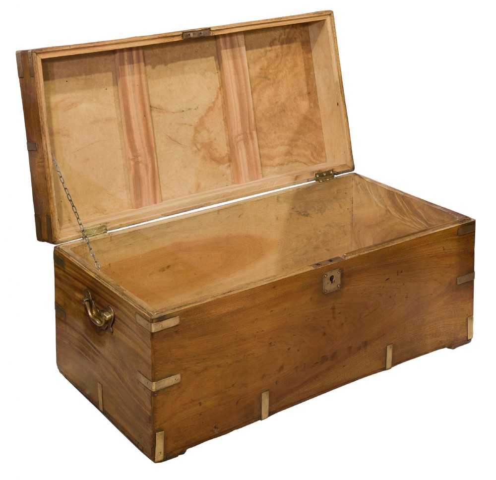 Brass mounted camphor trunk View IV