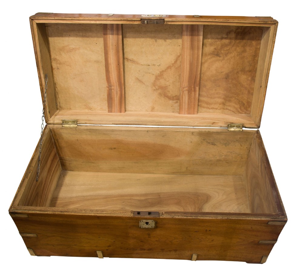 Brass mounted camphor trunk View V