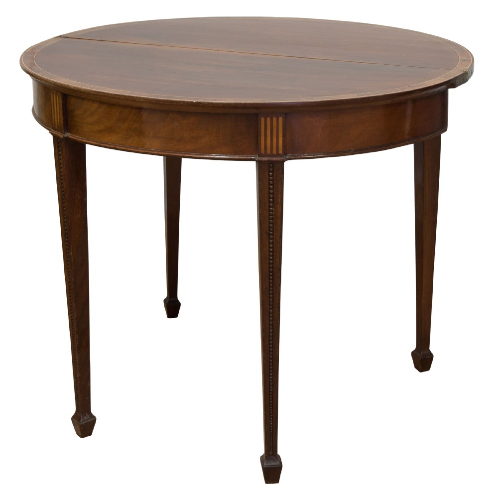George III mahogany demi lune tea table View III