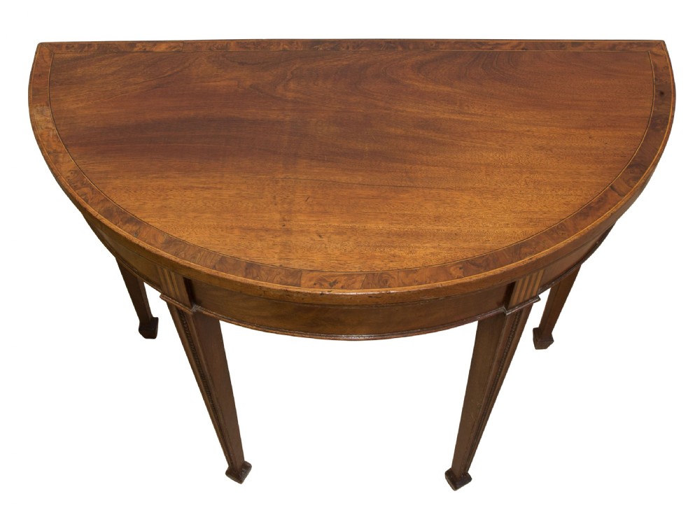 George III mahogany demi lune tea table View VI