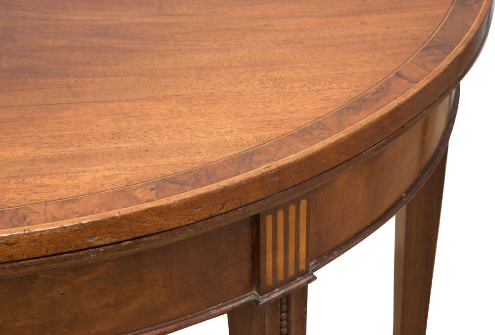George III mahogany demi lune tea table View VII