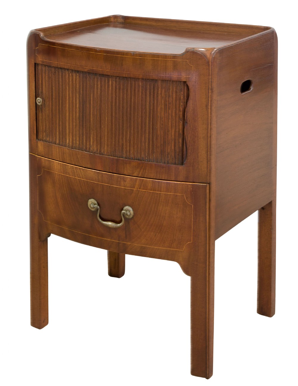Pair of George III mahogany bedside tables View II