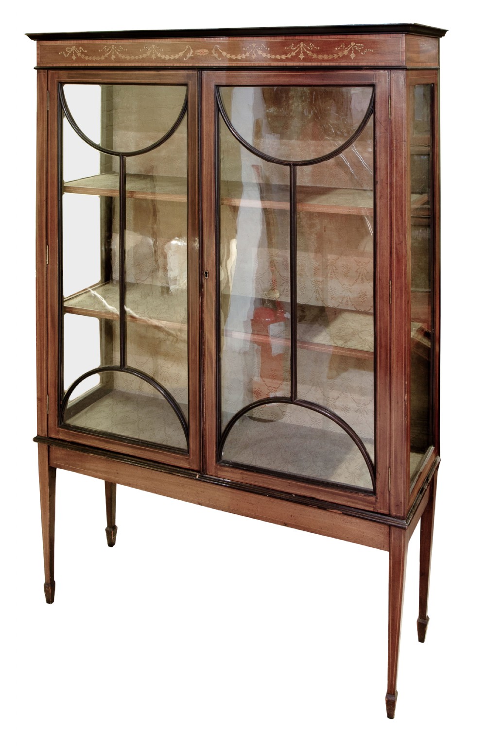 An Edwardian inlaid display cabinet