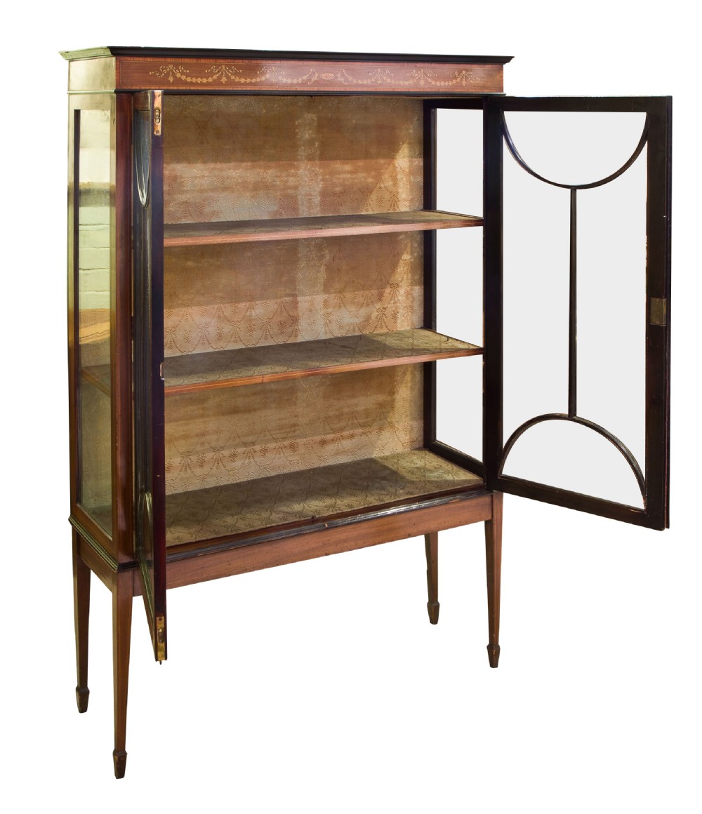 An Edwardian inlaid display cabinet View II