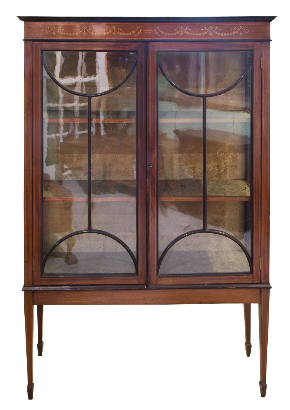 An Edwardian inlaid display cabinet View III