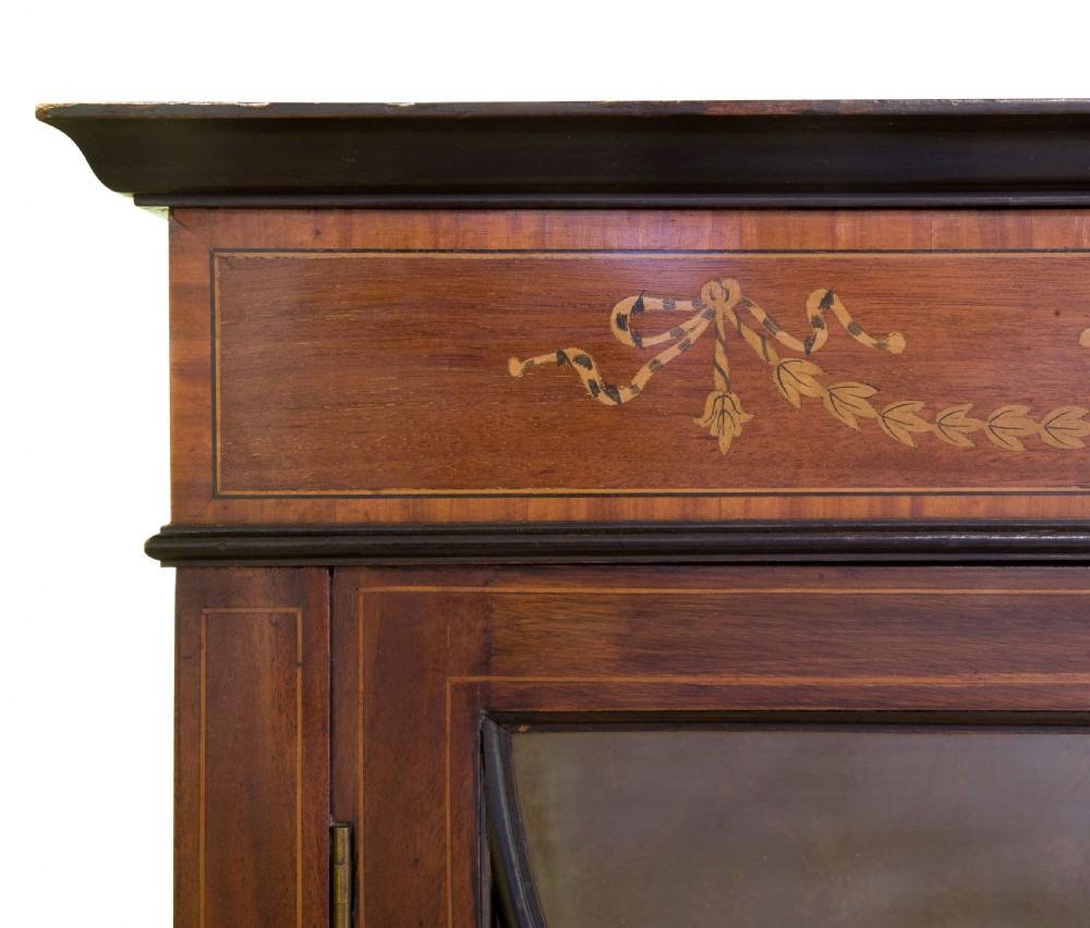 An Edwardian inlaid display cabinet View VII