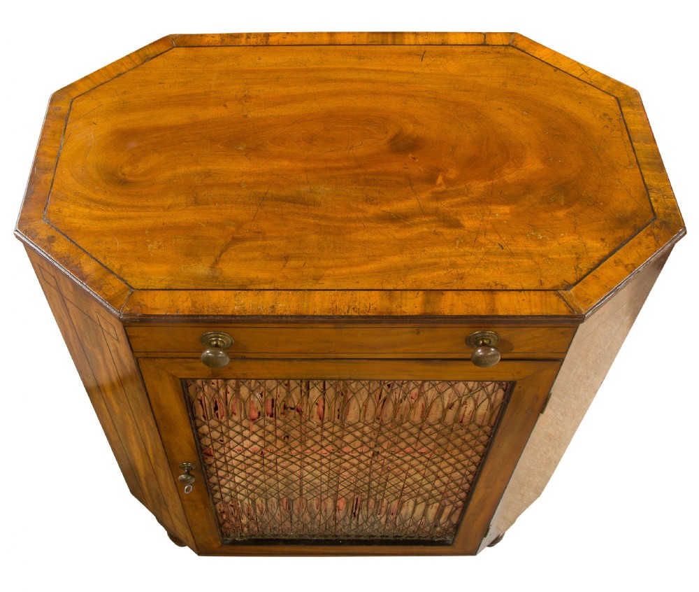 Late Georgian mahogany cabinet of unusual hexagonal form View III