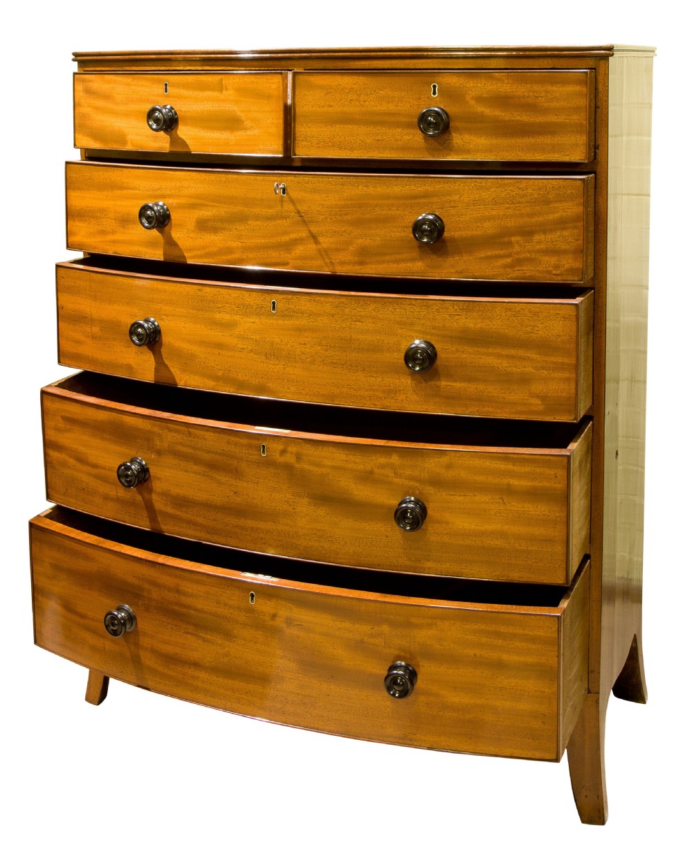 A Tall Mahogany Bow Front Chest View II