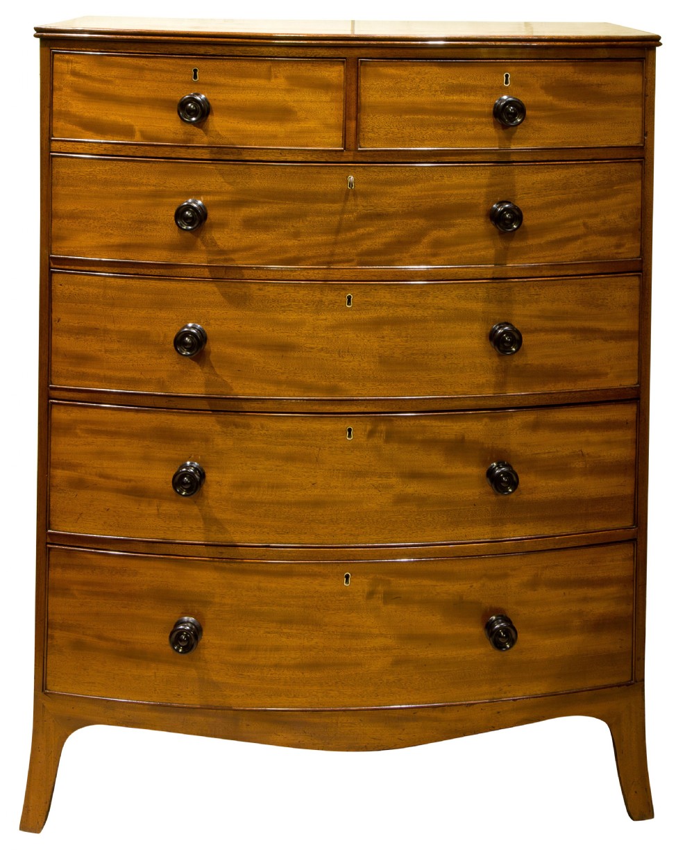 A Tall Mahogany Bow Front Chest View III