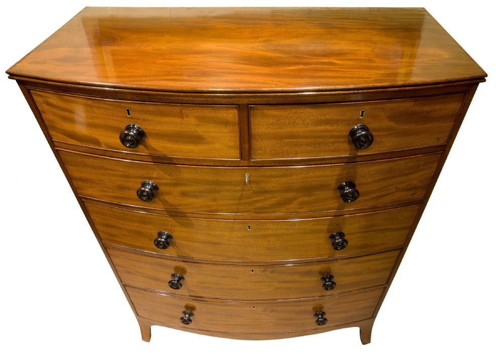 A Tall Mahogany Bow Front Chest View IV