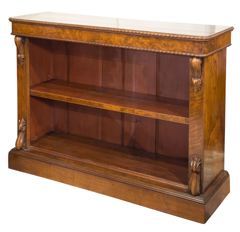 Victorian burr walnut bookcase View II