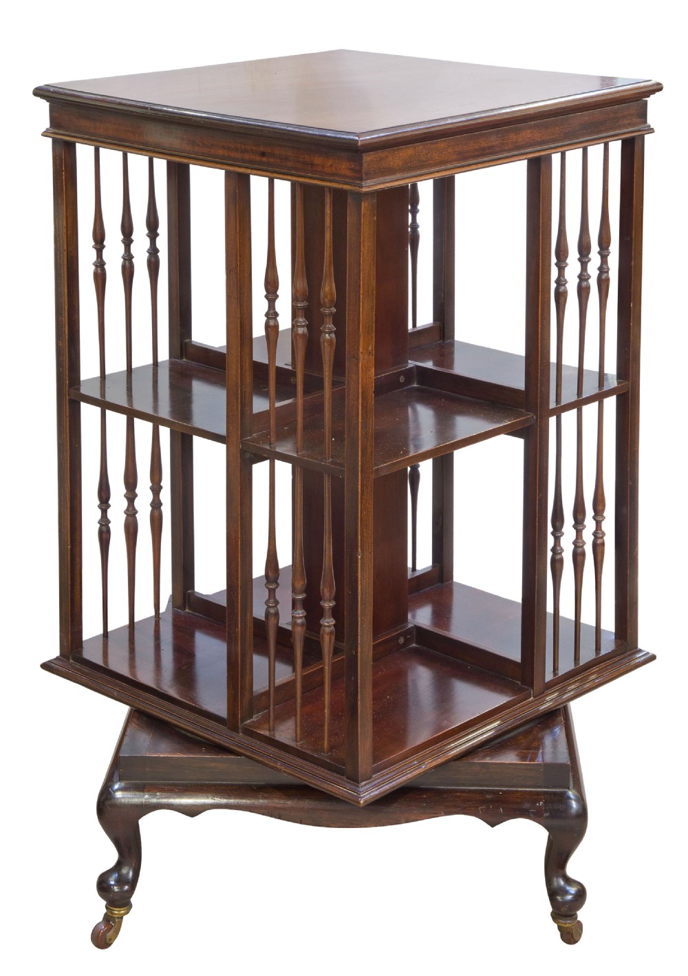Mahogany revolving bookcase View III