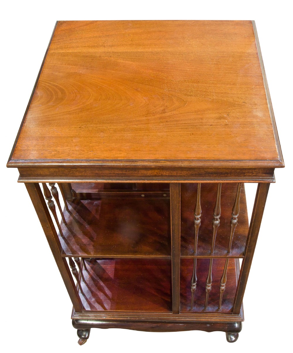 Mahogany revolving bookcase View IV