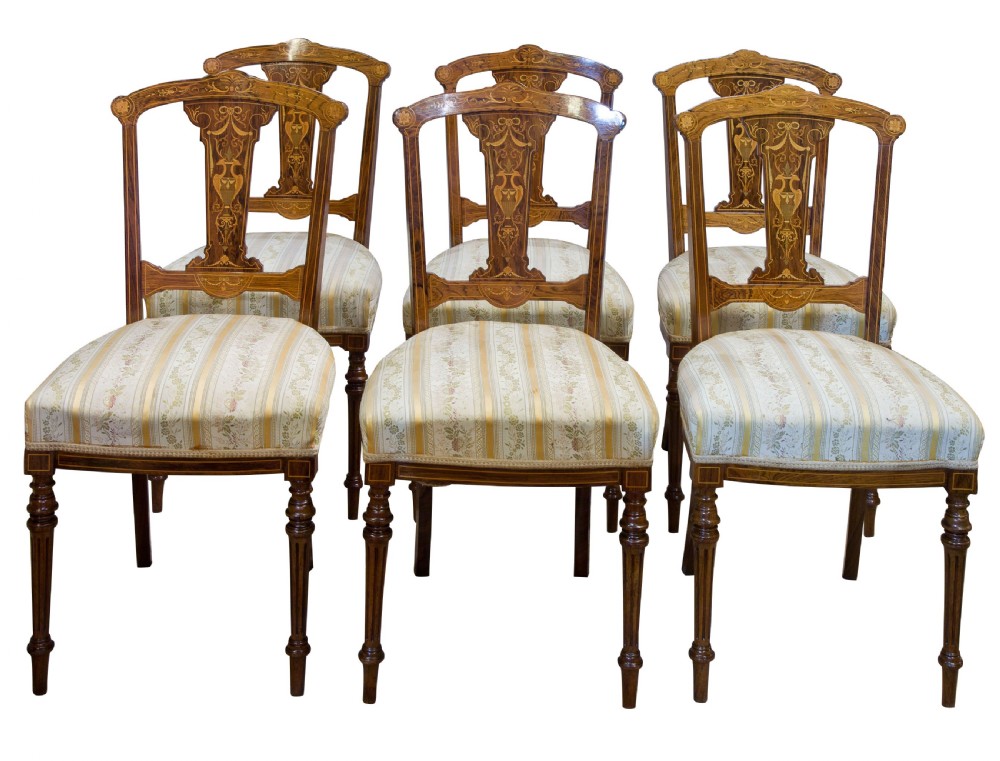 Set of 6 rosewood salon chairs