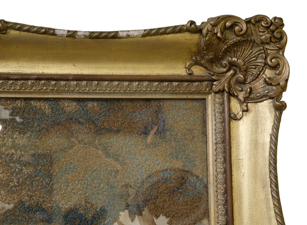 A fine mid 19thC Woolwork picture of 