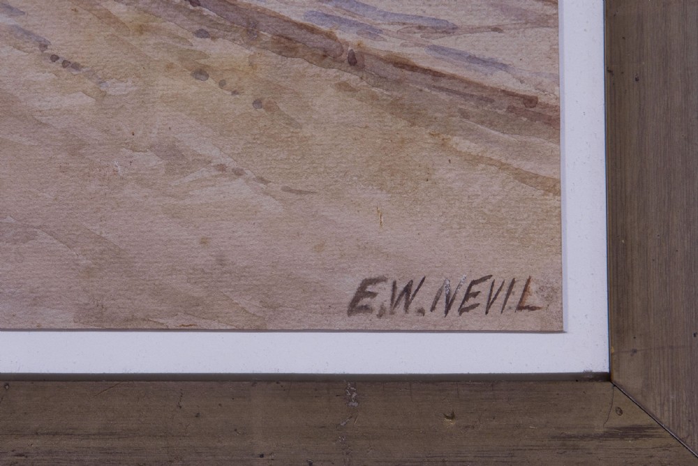 Large pair of watercolours by E W Nevil View VI