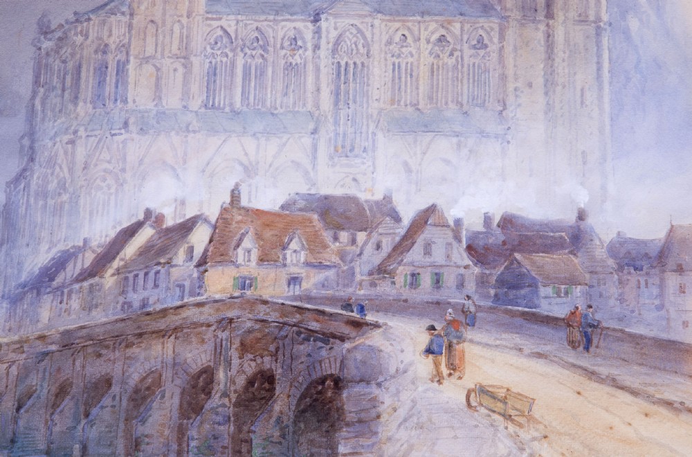 Large pair of watercolours by E W Nevil View XVII