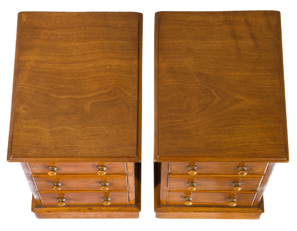 Pair of Victorian mahogany bedside chests View III
