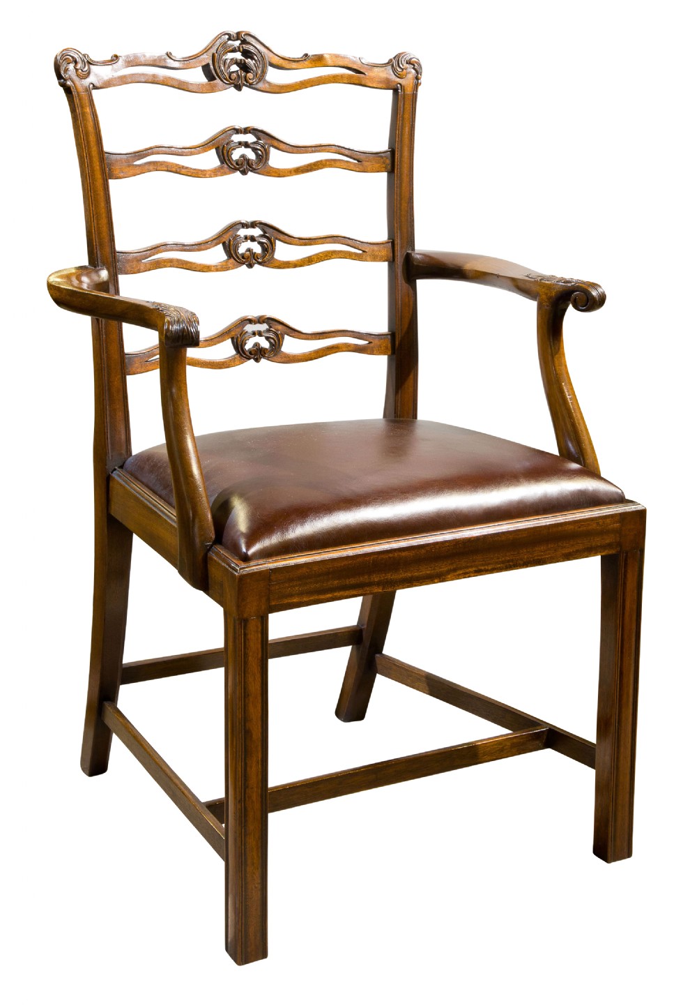 Mahogany open armchair