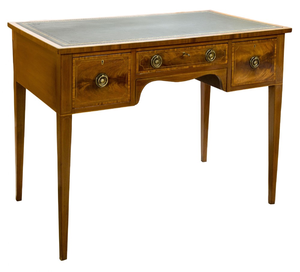 Inlaid mahogany writing table