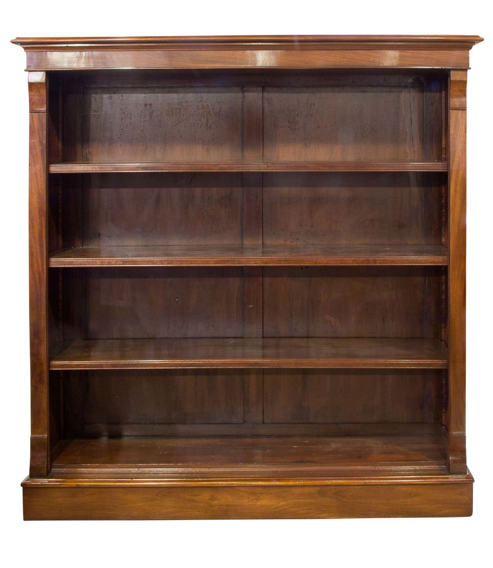 Early Victorian mahogany open bookcase View III