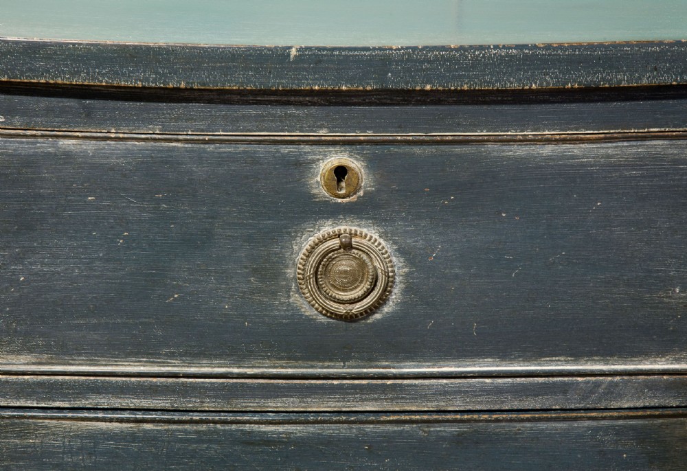 19thc Regency painted bow front chest of drawers View VII