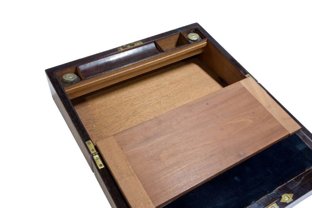 Brass mounted William IV Rosewood Campaign lap desk View IV