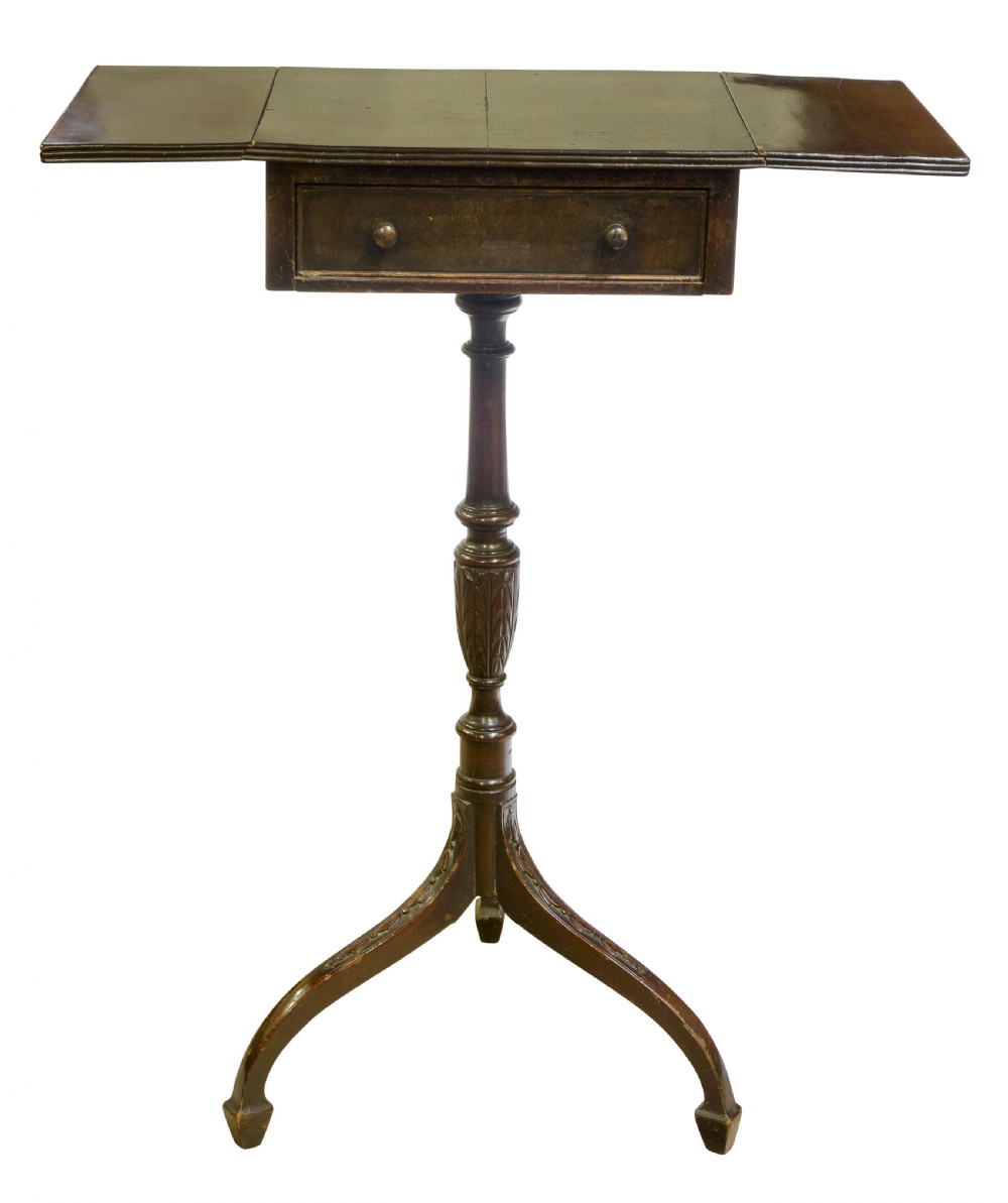 Edwardian mahogany drop flap tripod table View IV