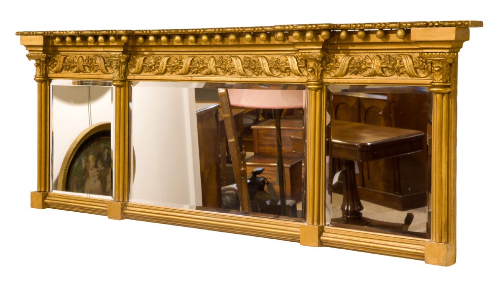19thc giltwood overmantel mirror 