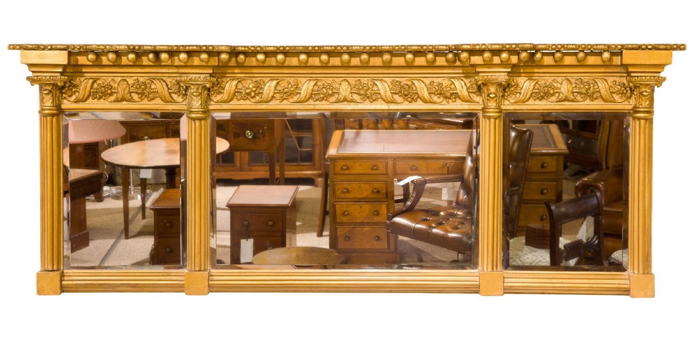 19thc giltwood overmantel mirror  View II