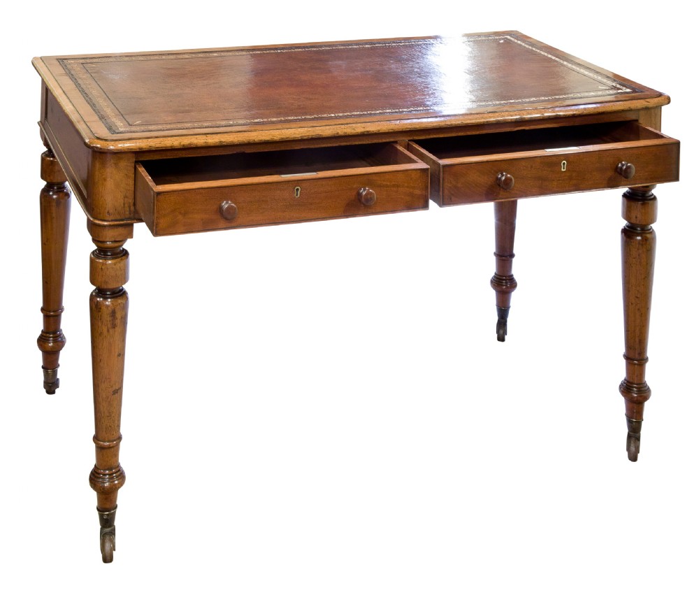 Victorian mahogany 2 drawer writing table View II